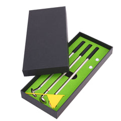 1 Set Golf Accessories 3pcs Golf Clubs Models Ballpoint Pens 2 Balls Flag Putter Kit Set Gift Golf Training Aids With Box
