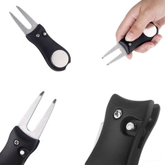 Portable Practical Black Golf Green Divot Repair Switchblade  Pitch Mark Golfer Kit Portable Godft Tool Newest