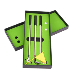 1 Set Golf Accessories 3pcs Golf Clubs Models Ballpoint Pens 2 Balls Flag Putter Kit Set Gift Golf Training Aids With Box